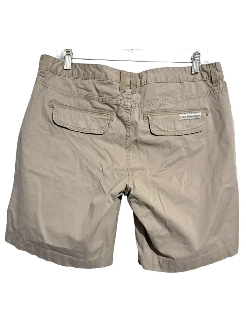 Calvin Klein Khaki Bermuda Shorts Womens Size 10 Cotton Blend Casual Stretch Com - Picture 3 of 9
